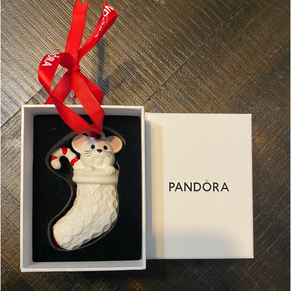 Pandora christmas ornament and silver charm